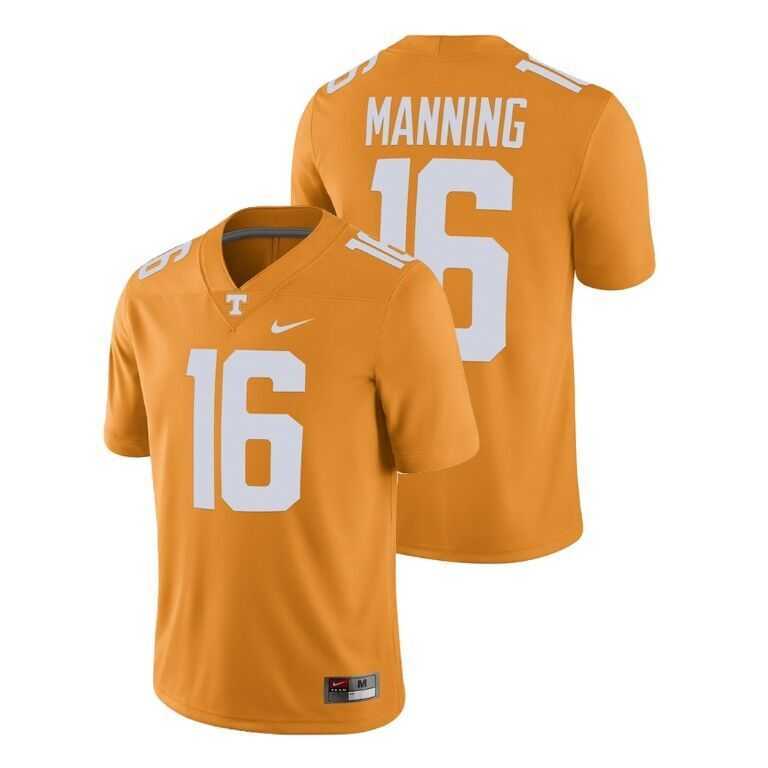 Mens Tennessee Volunteers #16 Peyton Manning Orange College Football Jersey Dzhi->->NCAA Jersey